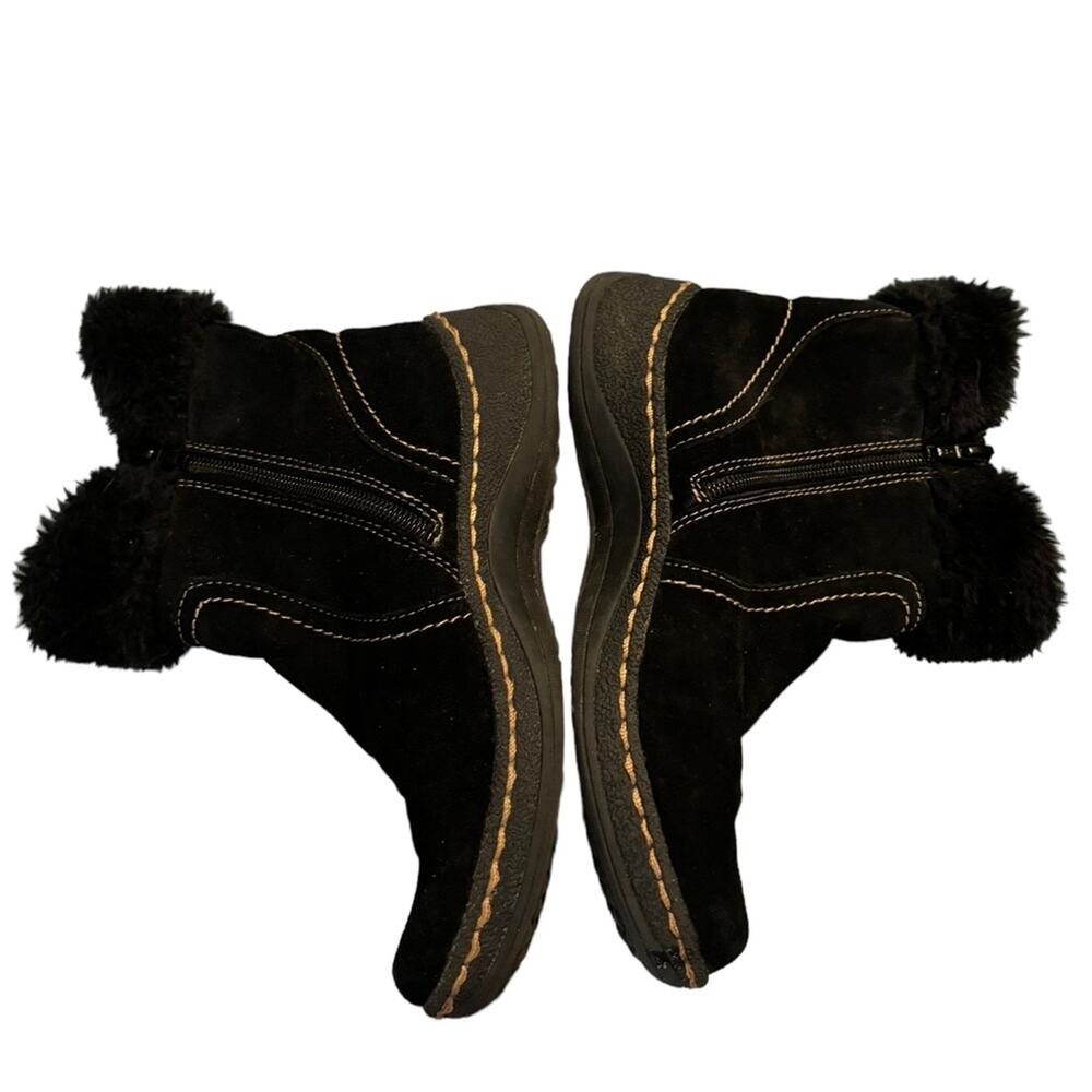 BareTraps Elexa Leather Boots Women’s Size 6 M Faux Fur Ankle Winter Warm Zip - Picture 10 of 14